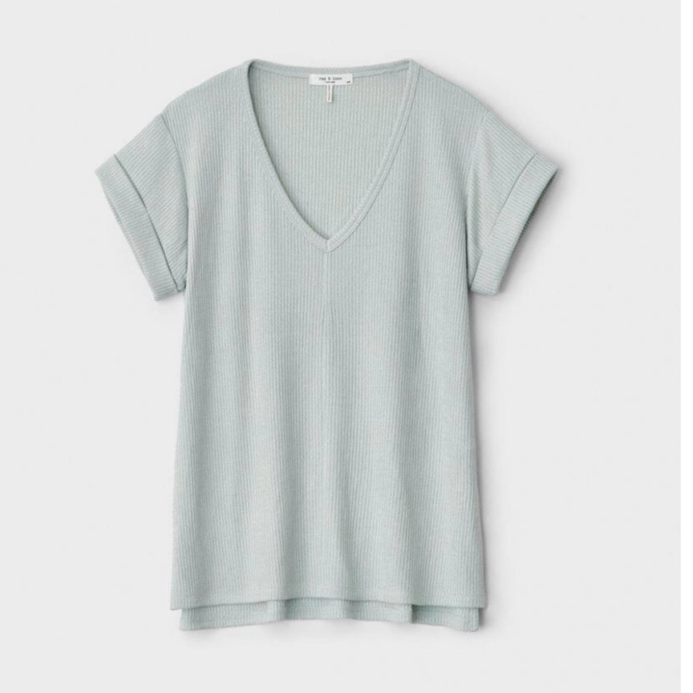 Rag and Bone Sea foam V Neck Tee